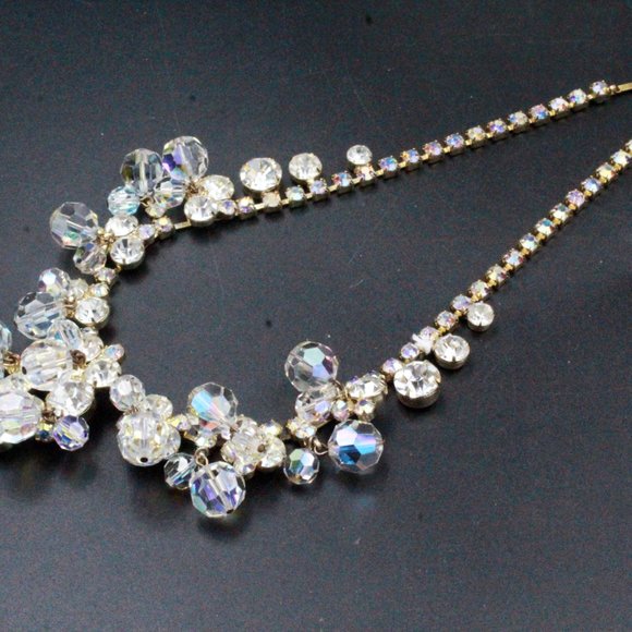 Juliana DE Aurora Borealis AB Crystals Rhinestones Charm Waterfall Necklace - Picture 13 of 13
